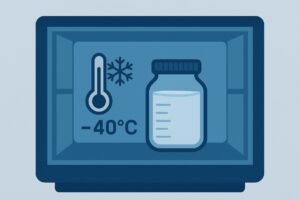 Visual representation of stable deep freezer storage conditions necessary for 12-month breast milk preservation
