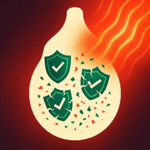 Conceptual image illustrating the protective antibodies (like IgA or small shield icons) inside breast milk degrading due to excessive heat or repeated warming.