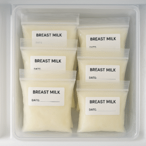 A close-up of a hand carefully pouring spoiled, discolored, or chunky milk from a bottle into a trash can, symbolizing immediate and safe discarding.