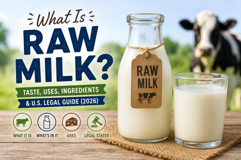 What Is Raw Milk? Taste, Uses, Ingredients, and U.S. Legal Guide (2026)