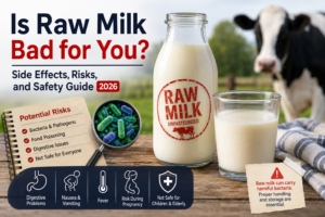 A cinematic panoramic cover image exploring the bacterial risks and asking, is raw milk bad for you?