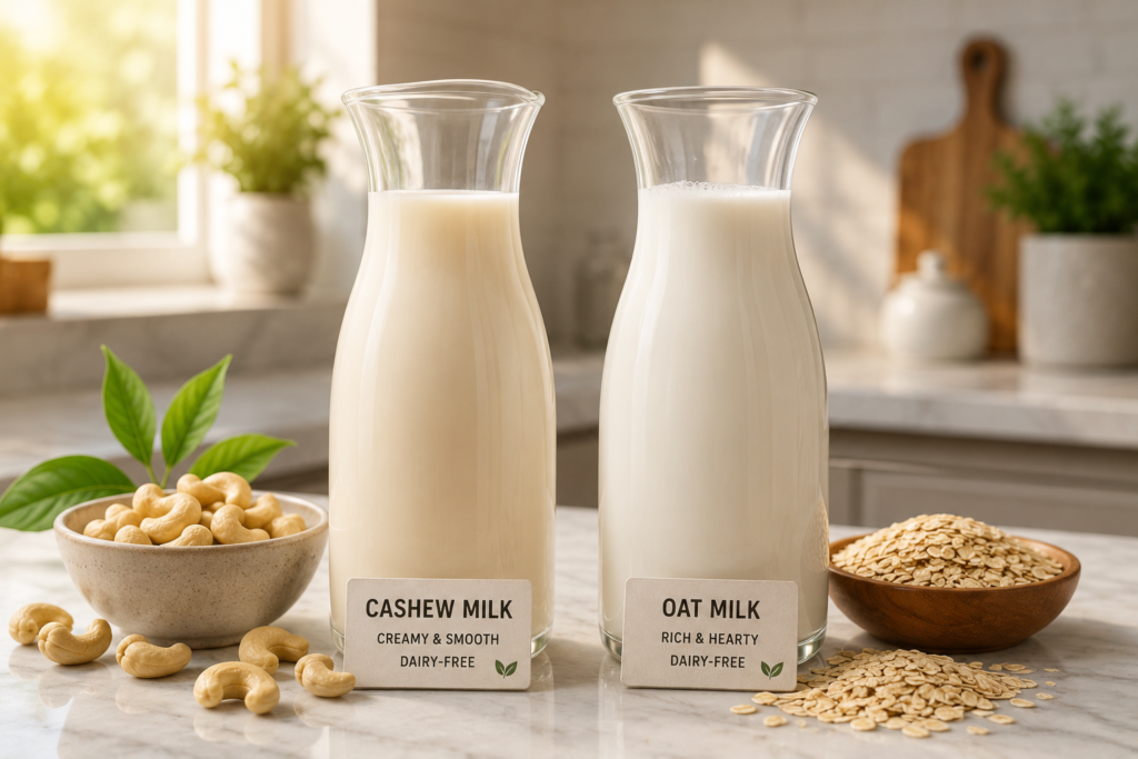 Cashew Milk vs Oat Milk: Complete Comparison Guide (2026)