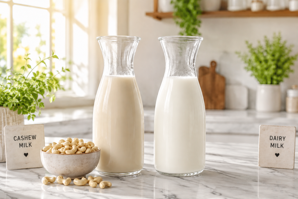 Cashew Milk vs Cow Milk: Complete Comparison Guide (2026)