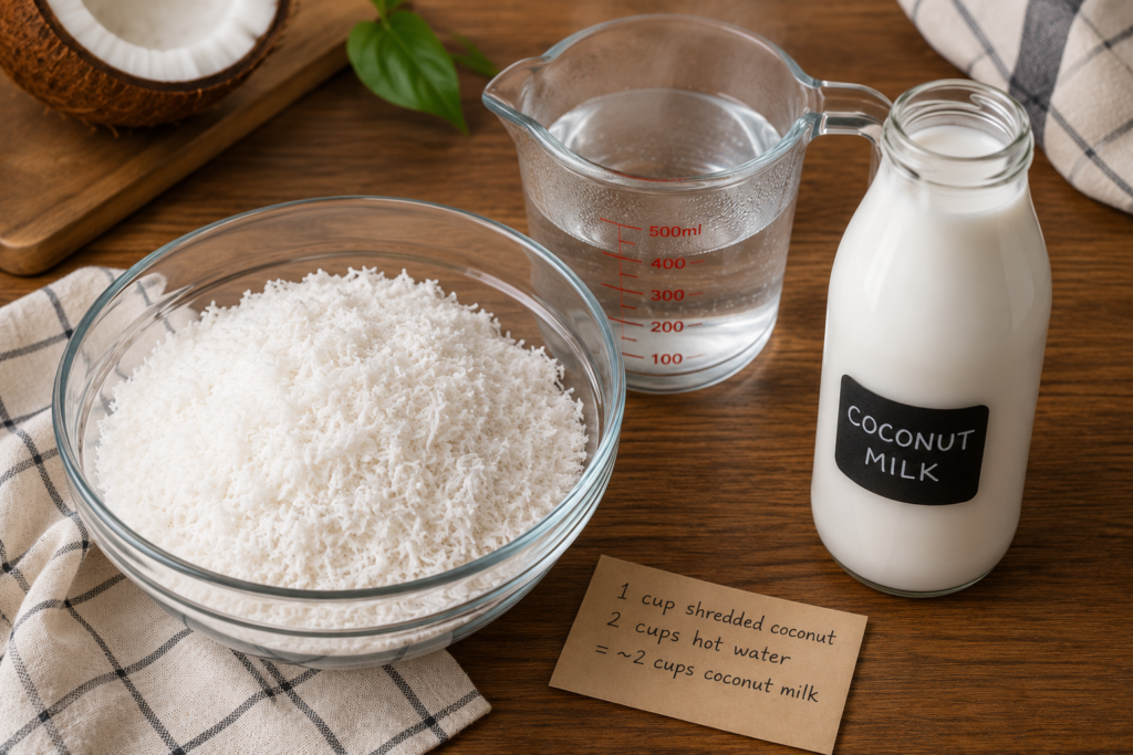 How to Make Coconut Milk from Shredded or Desiccated Coconut