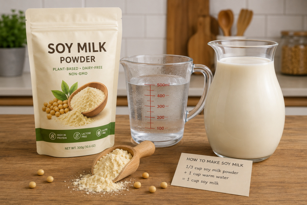 How to Make Soy Milk From Powder or Soy Flour (Instant No-Soak Recipe)