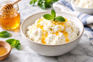Fresh creamy ricotta cheese in a bowl illustrating healthy dairy benefits
