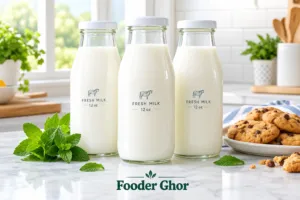 Best 12 oz glass milk bottles with lids filled with milk by Fooder Ghor