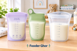 Best silicon breast milk bags for fridge and freezer storage by Fooder Ghor